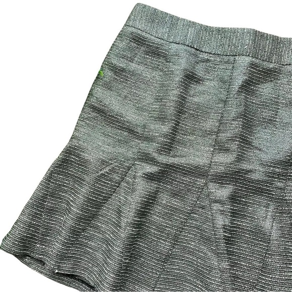 Banana Republic Metallic Cotton Blend Trumpet Mini Skirt Silver Gray Size 10 - Picture 3 of 5
